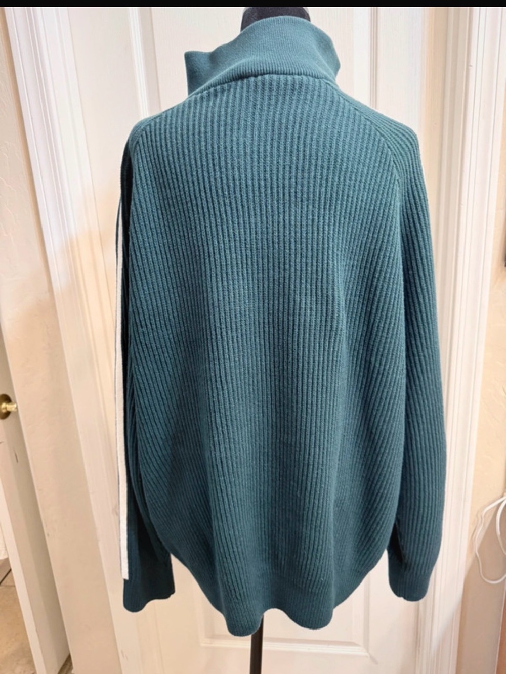 Adidas Originals Teal Ribbed Oversized Quarter Zip Sweater Women’s Size L
